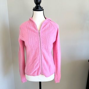 Cashmere zip up cardigan sweater